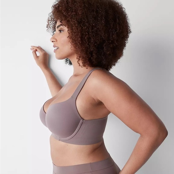 NWT Lane Bryant Modern Luxe Lightly Lined Balconette Bra Deep Purple Taupe 40C - Picture 3 of 9